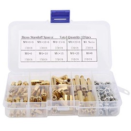 120pcs M4 Spacer Socket Brass Spacer Screw Nut Assortment