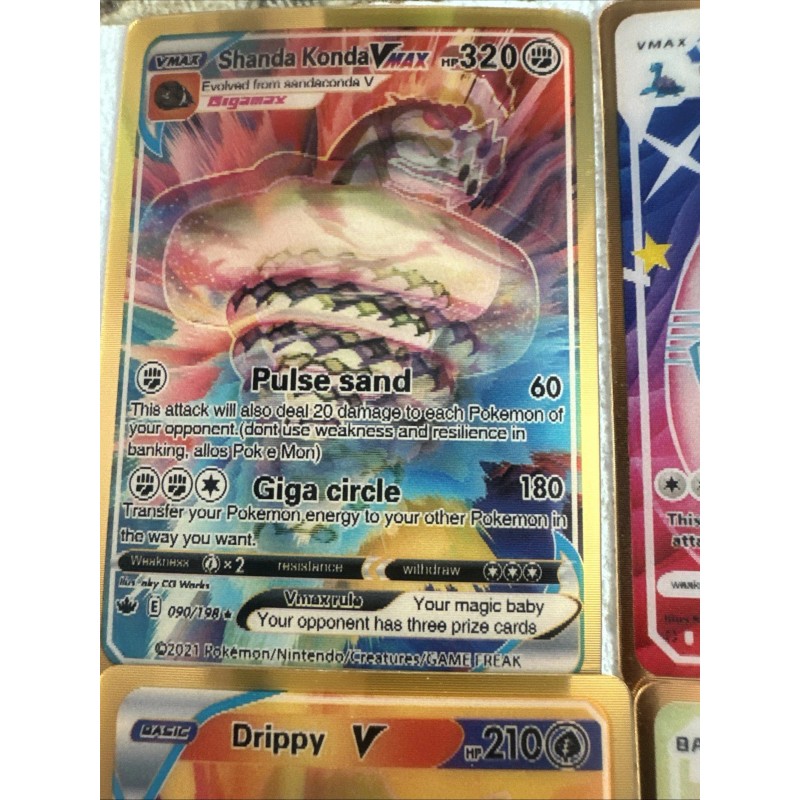 Pokémon 3D Gold Fan Art 4 cards LotNM