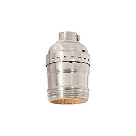 B&P Lamp® Keyless Early Electric Style Lamp Socket, Satin Nickel Finish, Keyless (No Switch), Uno Thread Shell