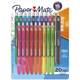 Paper Mate InkJoy Pens, Gel Pens, Medium Point 0.7mm Gel Ink Writing Pens, Stocking Stuffers for Teens, Art Supplies, Teacher Gifts, Holiday Gifts, Assorted, 20 Count