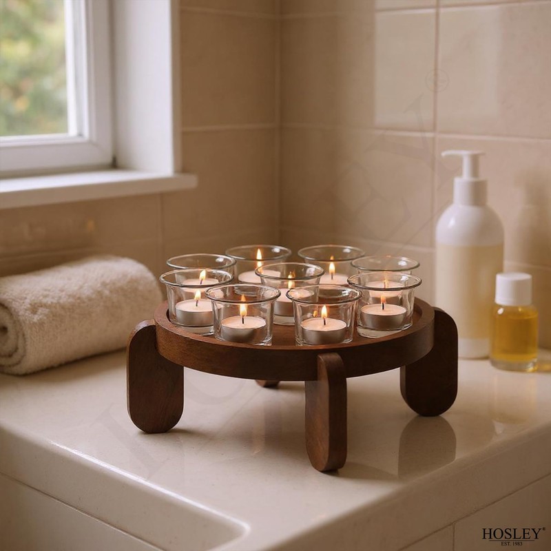 Hosley 2.5 Inch Diameter Clear Glass Oyster Tea Light Holders