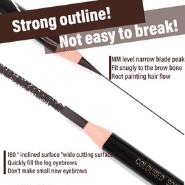 WUSJCOF Pack of 5 Eyebrow Tattoo Pens, Pull Cord Peel-Off Eyebrow Pencil, Waterproof Eyebrows Pencil, Tattoo Makeup and Microblading Supplies, Natural Eye Make-Up