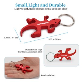 munkees Lizard Bottle Opener Keychain 2 Pack Aluminium Key Beer Opener, Outdoor Travel Accessories Red