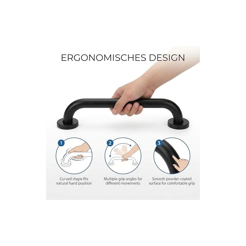 Pack of 2 Grab Bars for Seniors, 30 cm Stainless