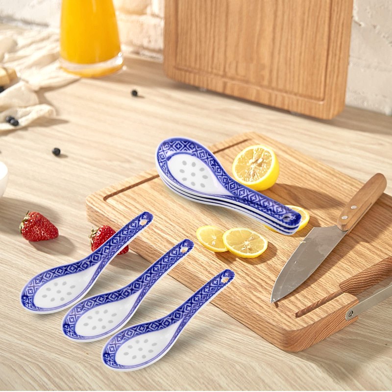 8 pezzi Cucchiai da Minestra, Cucchiai da Zuppa Blu e