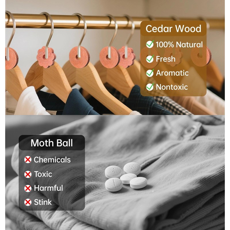 Cedar Blocks for Clothes Storage 67 Pack, Cedar Chips, Cedar