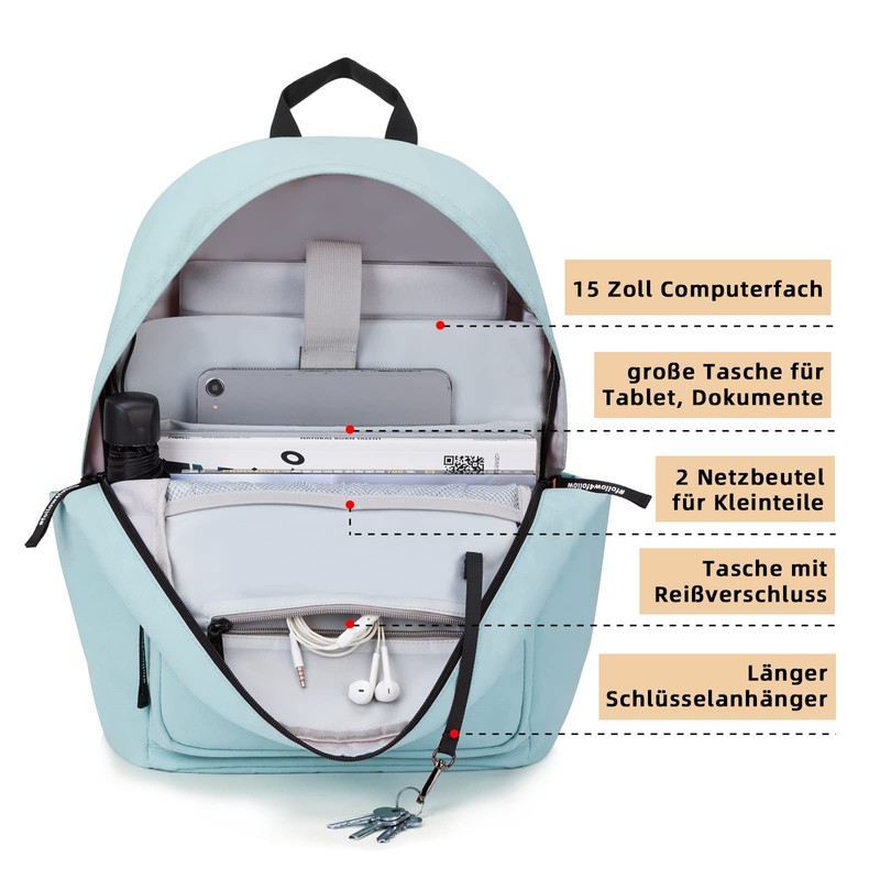 KALIDI Backpack, Women's and Men's Backpack with Laptop Compartment, Unisex