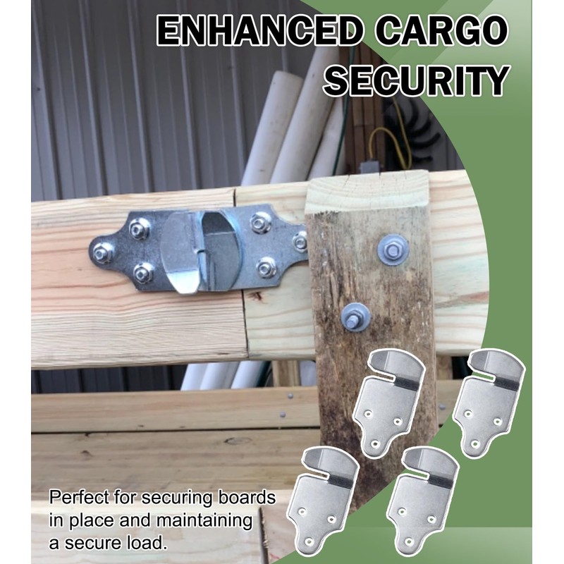 ELITEWILL 2 Sets Trailer Wood Panel Sides Straight Brackets, Latch