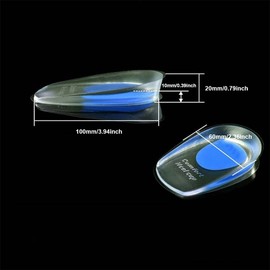 1 Pair Gel Heel Cushion Heel Cup Support Pads Cushion for Plantar Plantar Fasciitis Heel Pain Blue (S)