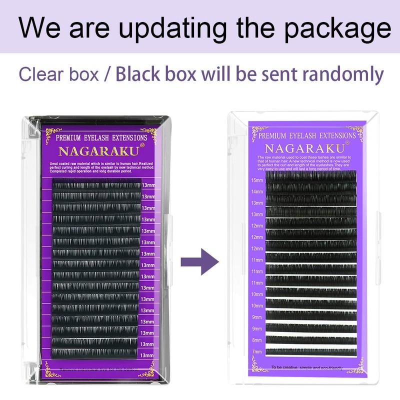NAGARAKU Volume Eyelash Extensions 0.05mm D curl 13mm Russian Fan