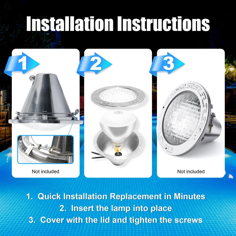 Generalman 500W R40 120V Pool Light Bulb for Inground Pool