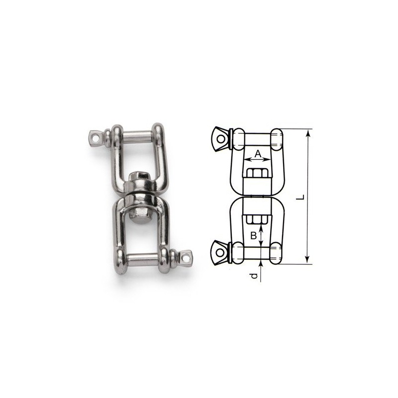 8mm Jaw and Jaw Swivel - A4 (Marine Grade) Stainless
