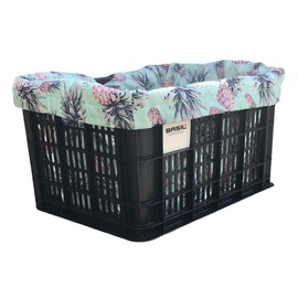 Style Up Your E-Bike Bicycle Basket Liner, Bike Rear Rack Wire Basket,Wood Crate,Plastic Egg Crate Liner & Tote in One, Basket Liner Fits Larger Baskets 18x12x12 (Pineapple, 18x12x12)