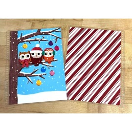 Handmade Christmas Owls in a Tree Cover Set 4 use w/ Erin Condren A5 Coil Spiral Planner