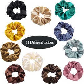 BetterJonny 12-Piece Scrunchy Silk Hair Ties Set, Hair Ties, Satin, Hair Accessories, Silk Hair Ties, Stylish, Scrunchy, Hair Ornament, Stylish, Elegant, Work, Adults, Cute, Women's, Hair Access
