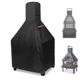 Outdoor Fireplace Cover,600D Heavy-Duty Waterproof Cover Compatible with Endless Summer Wood Burning Outdoor Fire House,43.3" H x 25" L x 20" W