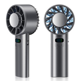 Hurricane Ice Handheld Fan, 100 Gear Hurricane Wind, ANC Silent Motor, USB Rechargeable Desk Fan, Digital Display, Hand Fan For Travel Office Outdoor Men Black