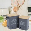 Kitchen Vegetable Storage Tins Set of 2 for Potatoes, Onion,