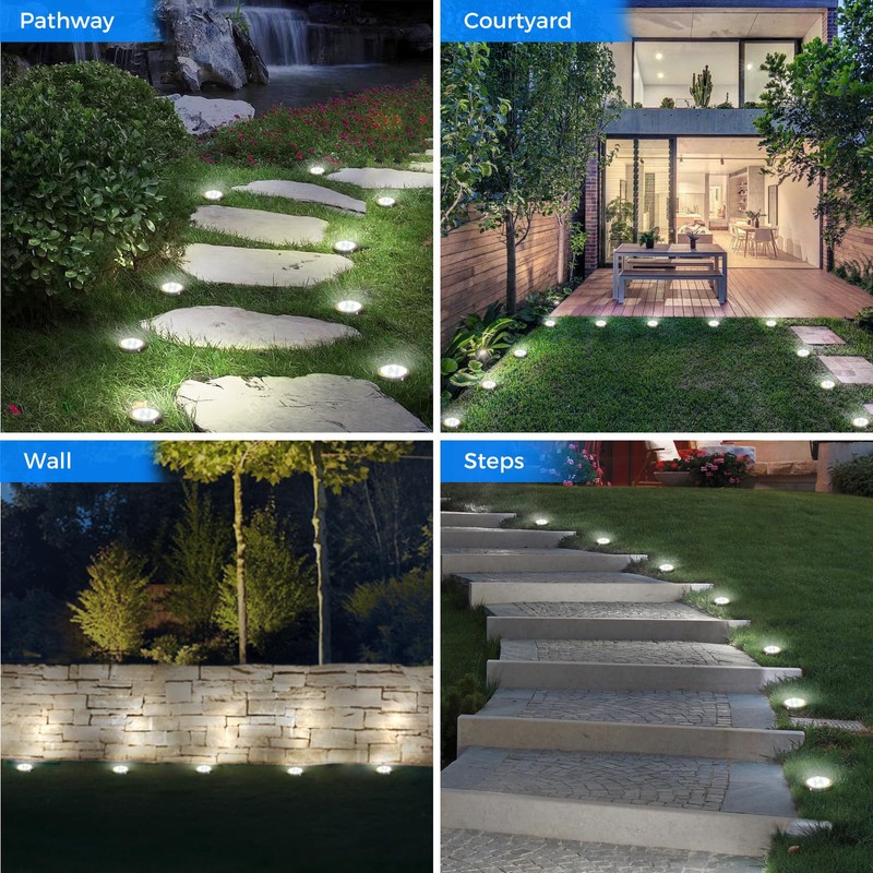 Peasur 6 Pack Solar Lights Outdoor Garden, Solar Ground Light,