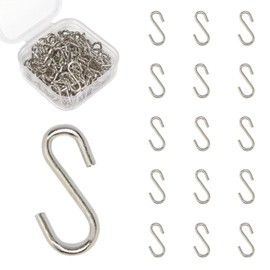 Millennial Essentials Mini S Hooks Connectors S Shaped Wire Hook Hangers 100pcs Hanging Hooks for DIY Crafts, Hanging Jewelry, Key Chain, Tags, Fishing Lure, Net Equipment (0.59 Inch)