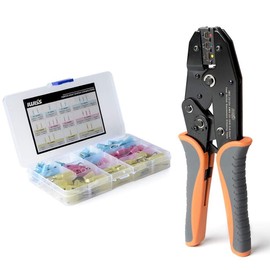 IWISS IWS-2210H-KIT Waterproof Crimping Terminal Heat Shrink Type Crimping Sleeve Crimping Tool Ratchet Type Crimping Connection Terminal Set of 120