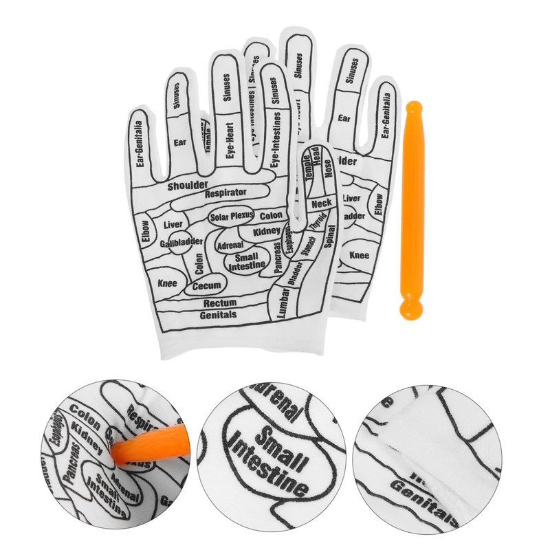 Gatuida 1 Set Reflexology Massage Gloves with Acupoint Tools Lightweight