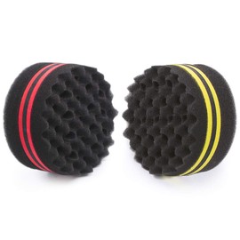 WORGATE Small and Big Hole Hair Sponge for Twist Dreads Locking Afro Curl Brush Barber 2 PCS