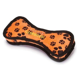 Tough Dog Toys Fetch Toss Tote 3 Layer Quilted Reinforced Plush Ballistic Mesh (10 Inch Orange Bone)