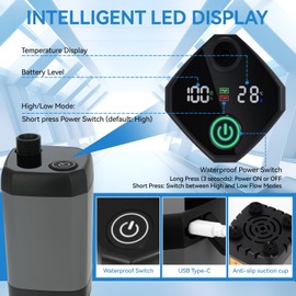 Portable Shower with Heater, 6000mAh Battery-Powered Portable Camping Shower Pump with 1500W Auto-Off Heater, 6.6 Gal Foldable Bucket, Digital Display – Ideal for Hiking, RV, Dog Bathing