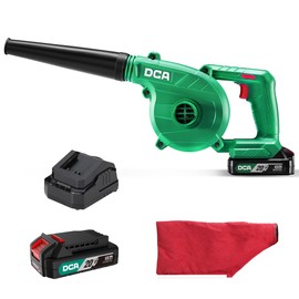 DCA 20V Brushless Blower Cordless Mini Hand Electric Vacuum,Lightweight Sweeper Vacuum with 2 Battery,Portable for Lawn Care/Dust/Pet Hair/Dust/Small Trash (Renewed)