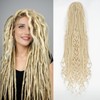 DE Dreadlock Extensions 24 Inch 3 In 1 Synthetic Dreads Extensions Mixed DE Dreads Hippie Style 15 Strands Handmade Braid in Dreadlock Extensions Soft Double Ended Curly for Women