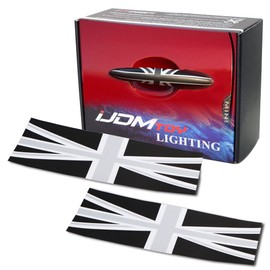 iJDMTOY Black Union Jack UK Flag Pattern Vinyl Sticker Decals Compatible with All Mini Cooper Model Door Handles