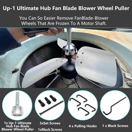 BSNOVT UP1 Ultimate Fan Blade Hub and Blower Wheel Puller,Fan Blade and Blower Wheel Puller, Fan Blade Puller Perfect for 5/8" Belt Drives and 1/2" or Smaller Direct Drive Motor Shafts