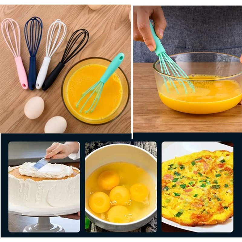 LAPXSNZD Silicone Whisk -5 Pcs Colorful Kitchen Mini Silicone Whisks,Whisk