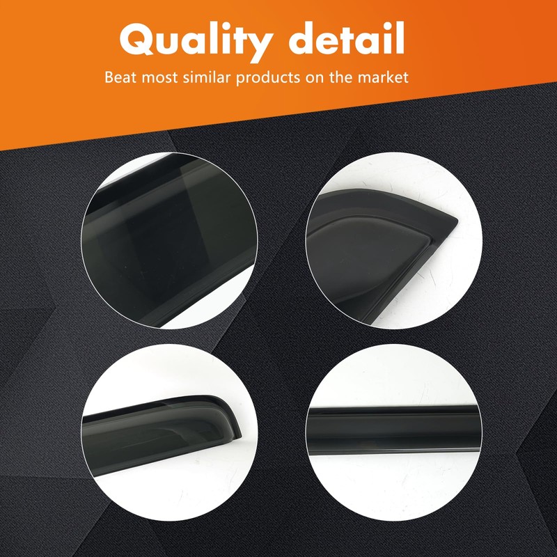 WGGDRAQQ 4Pcs Set Tape-On Rain Guards Window Visors for Hyundai