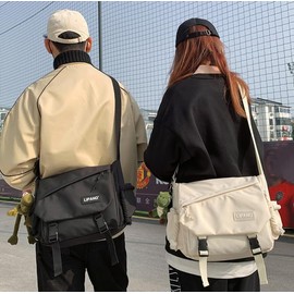 Inshere Aesthetic Crossbody Messenger Bag, Cute Messenger Bag for Women Men, Y2K Japanese Kawaii Bag with Cute Pins and Ornament