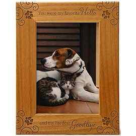 Pet Memorial Picture Frame | You Were My Favorite Hello And My Hardest Goodbye| Gifts for Dog Lovers, Pet Loss Gifts, Condolence for Animal Lovers for Birthday, Christmas - 5x7 Photo Frame, Vertical