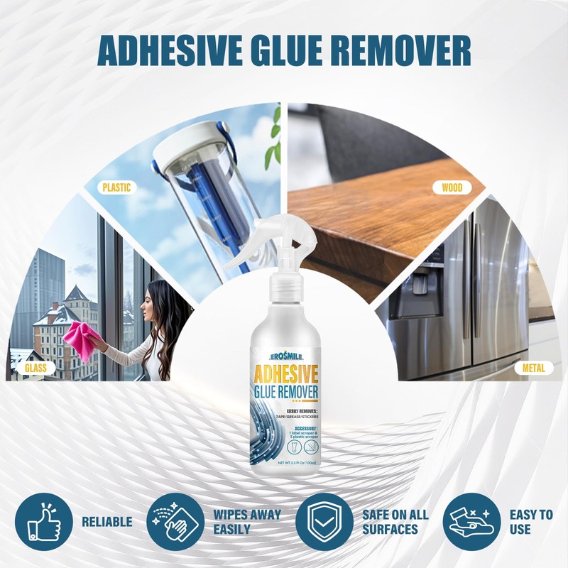 Adhesive Remover, Sticker & Glue Removal Spray Kit with Plastic