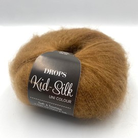 Drops Mohair and Silk Yarn Kid-Silk, 0 or Lace, 2 Ply, 0.9 oz 230 Yards per Ball (51 Toffee)
