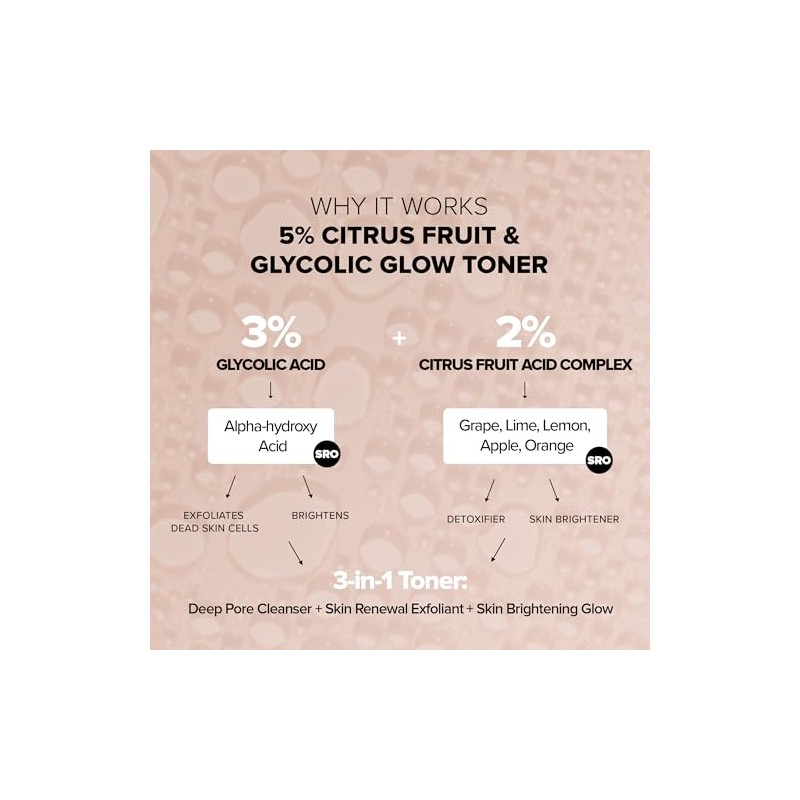 NUDESTIX 5% Citrus Fruit & Glycolic Glow Toner – Exfoliating
