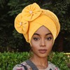 IYOU Crystal Turbans for Women Flower Rhinestone Beanie Hat Twisted