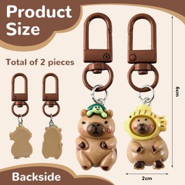 LunarCharm 2 Pieces Capybara Keychains, Cute Keychain, Keychain, Women Girls Keychain, Accessories, Bag Pendant, Gift for Friends, multicoloured