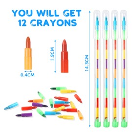 Vicloon Swop Point Crayons, 12PCS Colouring Pencils Rainbow Point Crayons, 11 x Stacking Crayons Pencil Crayons For Kids, Colouring Pencils Set Painting Drawing Stationery Supplies Gifts
