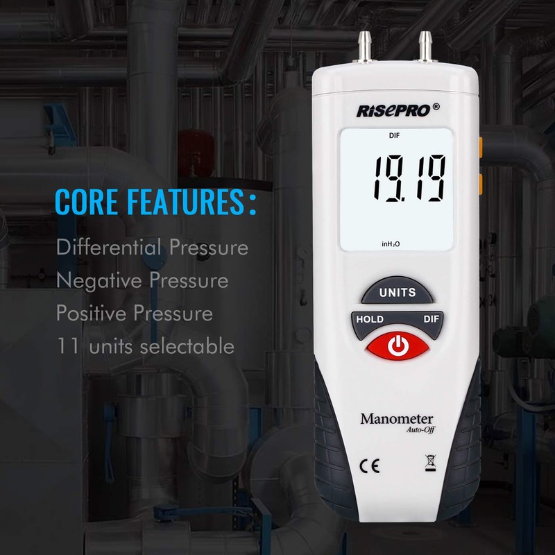 Manometer, RISEPRO® Digital Air Pressure Meter and Differential Pressure Gauge