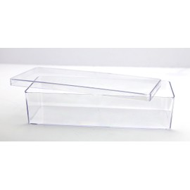 Clear Plastic Box - 9 1/2"L x 3 9/16" W x 2 1/4" H - 4 Boxes Per Pack