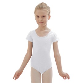 zffriction Ballet Suit Girls Ballet Clothing Children's Ballet Jersey Gymnastics Leotards Cotton for Girls Women, White