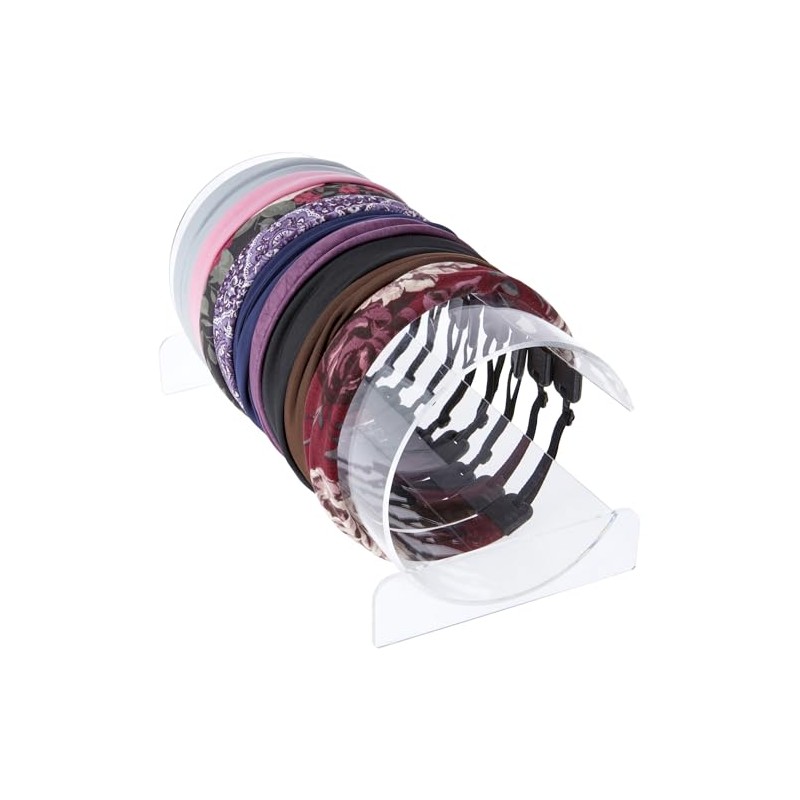 Plymor Clear Acrylic Horizontal Headband or Scarf Display (Countertop), 6.5"