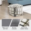 Lexicon Pouf Ottoman, Square Ottoman Foot Rest, Jacquard Fabric Pouf,