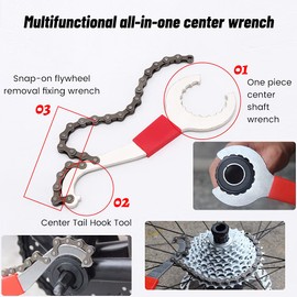 Bicycle Cassette Removal Tool, XiXiRan Bicycle Repair Tool, Disassembly Tool Bicycle, Bicycle Repair Tool, Bottom Bracket Crank Puller, Chain Whip and Puller Set, Chain Tool