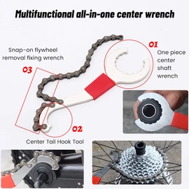 Bicycle Cassette Removal Tool, XiXiRan Bicycle Repair Tool, Disassembly Tool Bicycle, Bicycle Repair Tool, Bottom Bracket Crank Puller, Chain Whip and Puller Set, Chain Tool